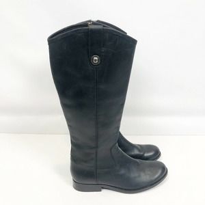 Frye Melissa Button Zip Leather Boot 7 B Black